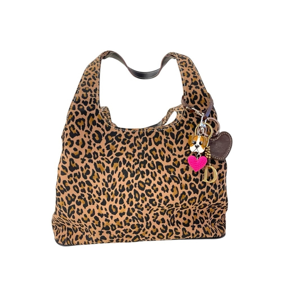 St John’s Bay nylon Shoulder bag leopard animal print Vintage Y2K Leopard Bag